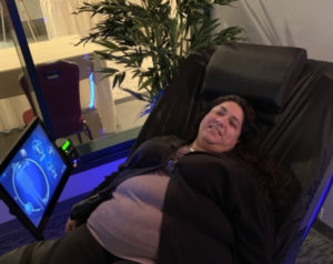 Woman Using HydroMassage