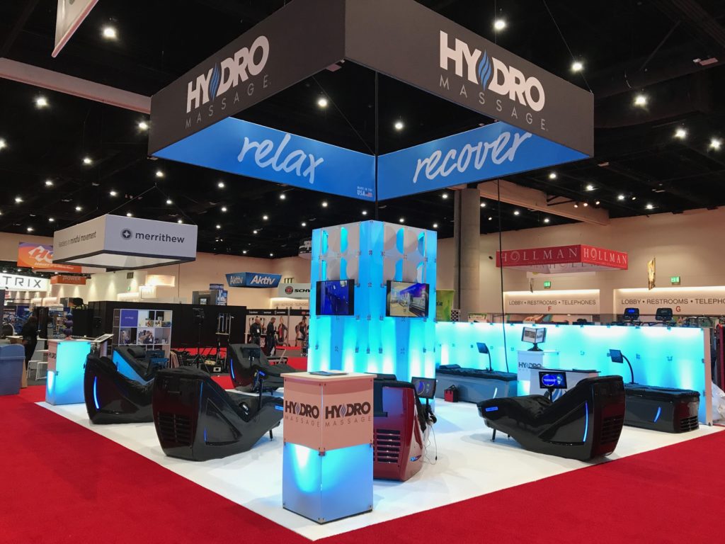 HydroMassage tradeshow booth